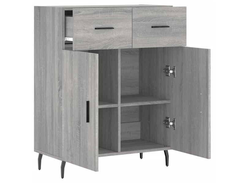  Buffet - bahut - meuble de rangement sonoma gris 69,5x34x90 cm bois d'ingénierie  - Conforama E
