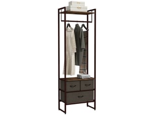 Portant à vêtements avec 3 tiroirs et tringle marron 58,5 x 30 x 178 cm