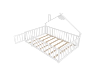 Lit cabane 140x190 cm coloris blanc