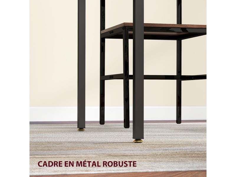  Table de salle à manger avec 2 rabats style industriel, table à abattant pour 2-4 personnes, extensible  - Conforama R