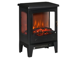 Cheminée électrique avec effet flamme led, 900 w1800 w, noire, pour petite pièce