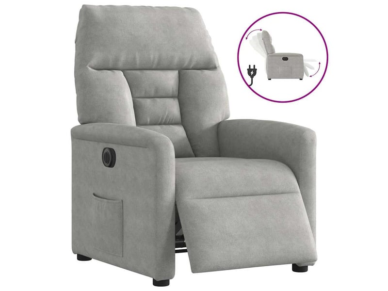  Vidaxl fauteuil inclinable électrique gris clair tissu microfibre  - Conforama A