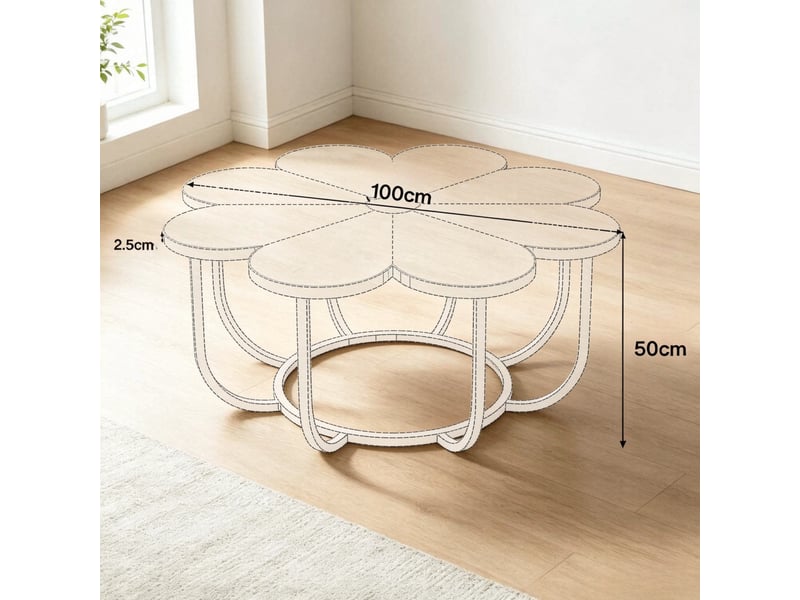  Table basse 100x100x50 cm métal bois noir et marron  - Conforama C