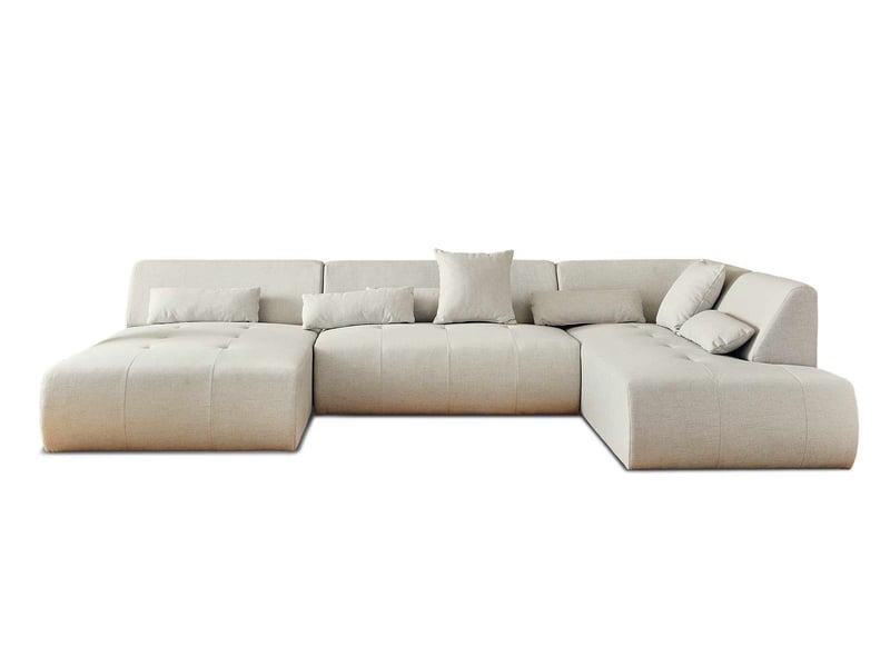  Onyx - canapé panoramique d'angle droit 7 places - en tissu - lisa design - beige ONYX - Conforama A