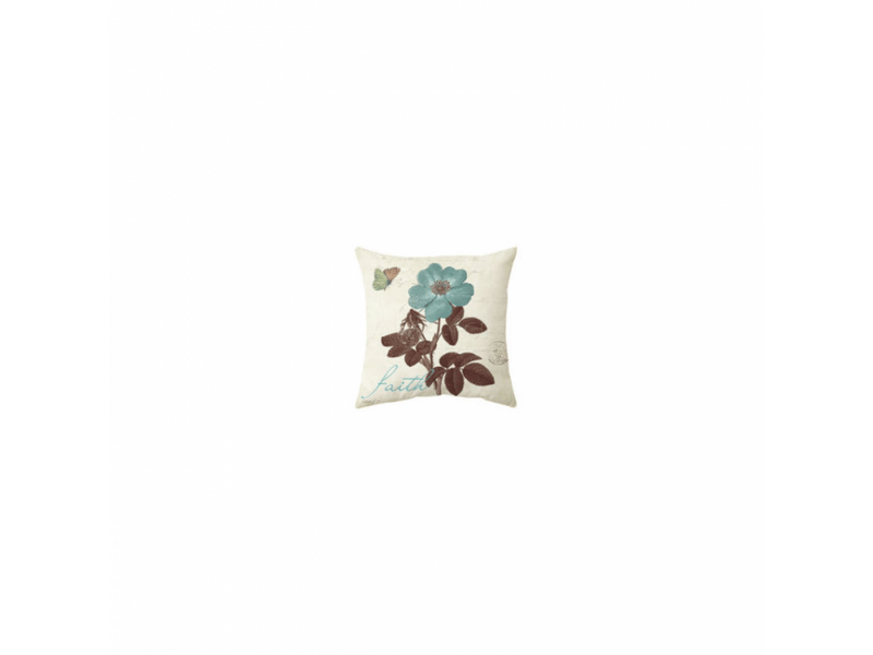  Lot de 4 housse de coussin - lot de 4 45 x 45 cm imperméable fleur bleue classique motif canapé taie d'oreiller pour patio jardin salon chambre décoration  - Conforama D