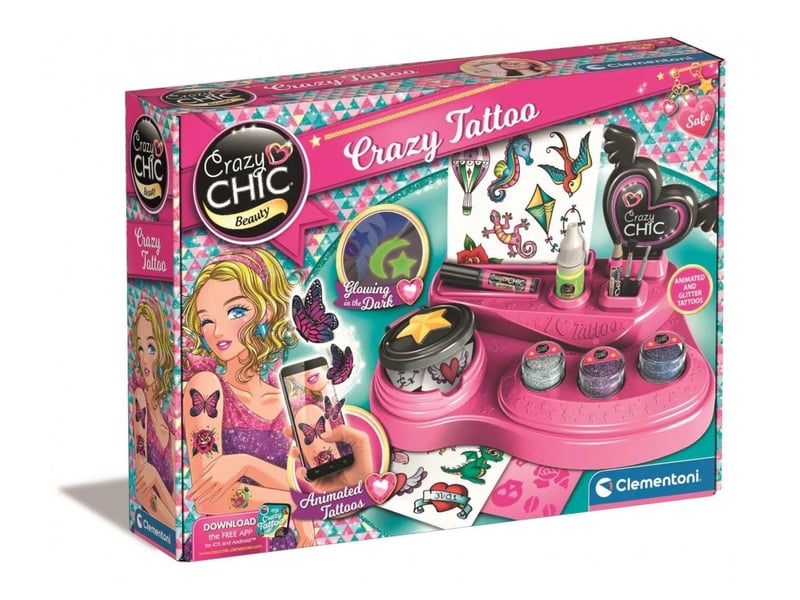  Coffret tatouages clementoni 18771 crazy chic - tatouages fous 8005125187713 - Conforama A