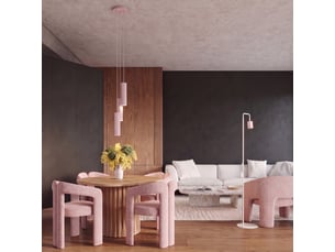 Suspension rayo 3l rose aluminium moderne 98x45x6cm