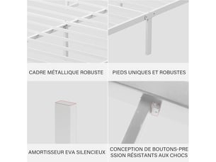 Ensemble matelas et sommier 140x190 cm Ressorts soutien Ferme épaisseur 30 cm