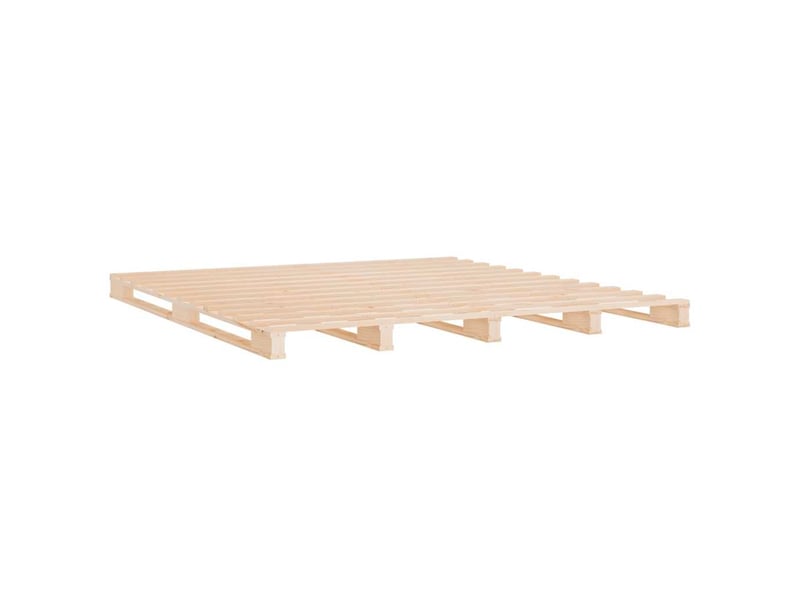  Lit double- lit adulte -  lit de palette 135x190 cm bois de pin massif double  - Conforama C