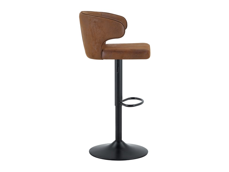  Lot de 2 tabourets de bar réglables pivotants en tissu marron W3658P438278 - Conforama B