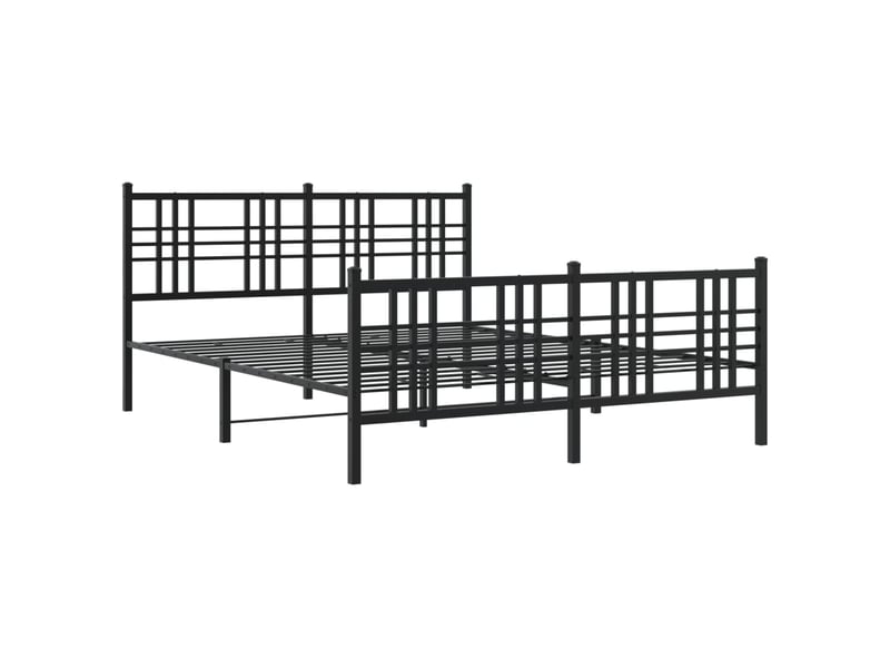  Lit double- lit adulte -  cadre de lit métal sans matelas avec pied de lit noir 150x200cm  - Conforama B