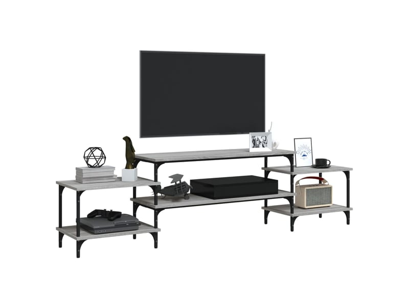  Meuble tv - banc tv - meuble de rangement sonoma gris 197x35x52 cm bois d'ingénierie  - Conforama D