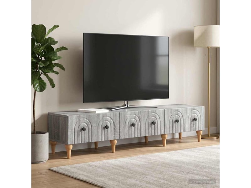  Meuble tv - banc tv - meuble de rangement sonoma gris 147 x 34,5 x 30 cm bois d'ingénierie  - Conforama D