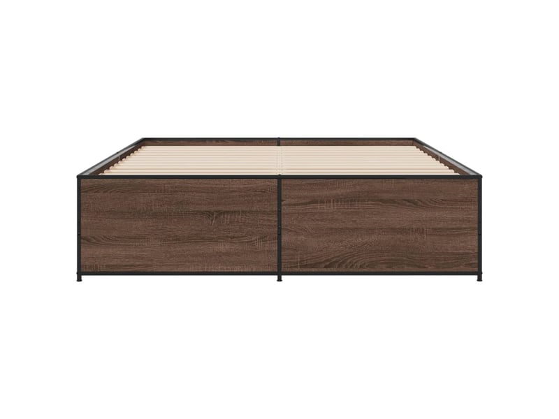  Lit double- lit adulte -  cadre de lit sans matelas chêne marron 150x200 cm  - Conforama C