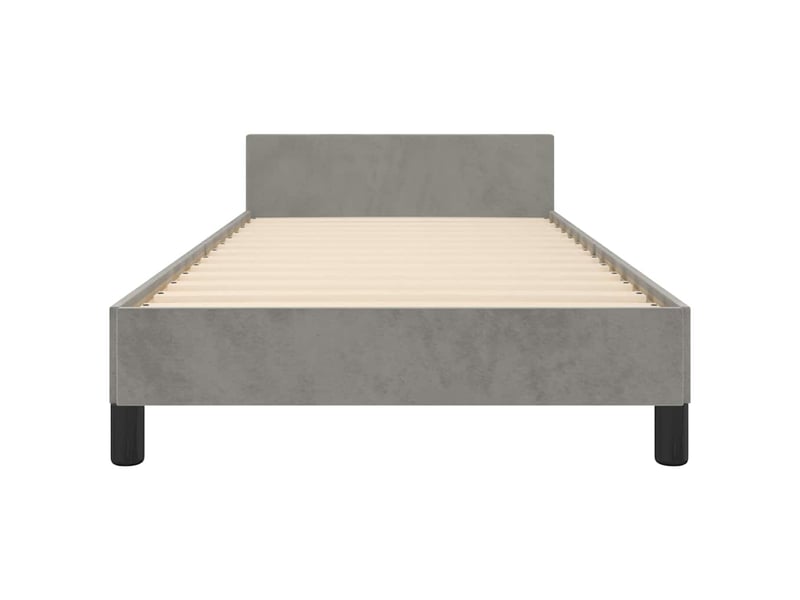  Lit simple- lit adulte -  cadre de lit sans matelas gris clair 100x200 cm velours  - Conforama D