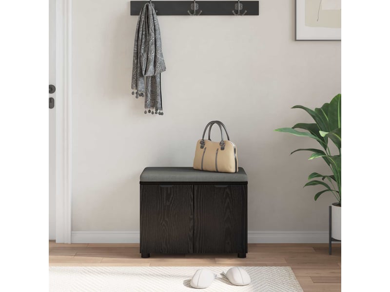  Banc d'entrée, banc interieur avec coussin chêne noir 60x38x46 cm shl15864  - Conforama D