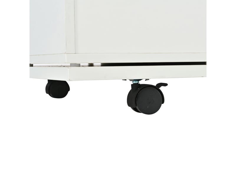 Table basse relevable multifonction blanche et bois, transformable en table à manger avec 4 poufs et rangement, 100x100x63.5cm  - Conforama W