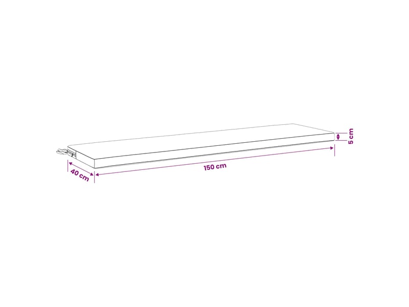  Coussin de banc, coussin d'assise, coussin de canapé soest 100 % polyester rose 150 x 40 x 5 cm cf53465  - Conforama E