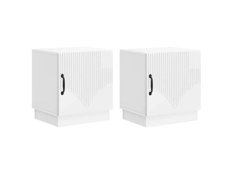  Table de chevet - cabinet de chevet - table de nuit 2 pc blanc brillant 43 x 34,5 x 47 cm  - Conforama A
