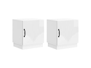 Table de chevet - cabinet de chevet - table de nuit 2 pc blanc brillant 43 x 34,5 x 47 cm
