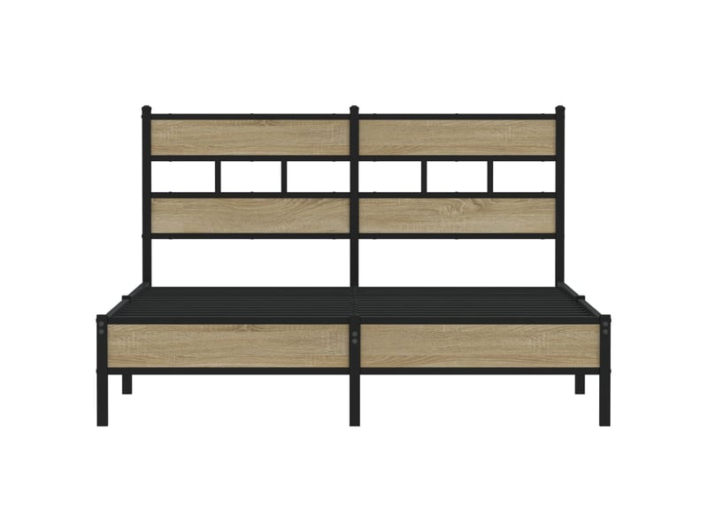  Lit double- lit adulte -  cadre de lit sans matelas chêne sonoma 150x200 cm  - Conforama C