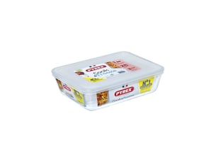 Boites de conservation verre borosilicate rectangulaires empilables set de 4 -40 a 350 c avec couvercles transparents