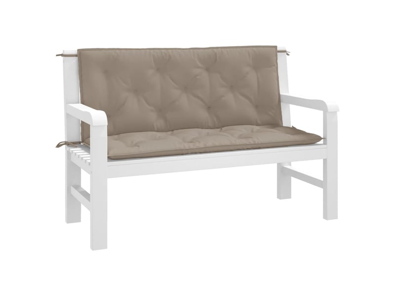  Lot de 2 coussins de banc jardin, coussins d'assise taupe 120x50x7 cm tissu oxford cf58741  - Conforama C