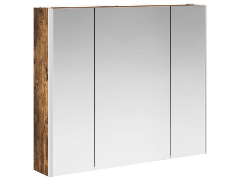  Armoire miroir de salle de bain, cabinet de salle de bain bois ancien 83,5 x 15,5 x 70 cm cf65150  - Conforama E