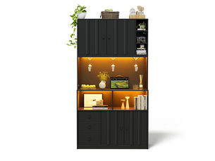 Buffet 4 porte(s)  3 tiroir(s)   - 100 cm coloris noir 