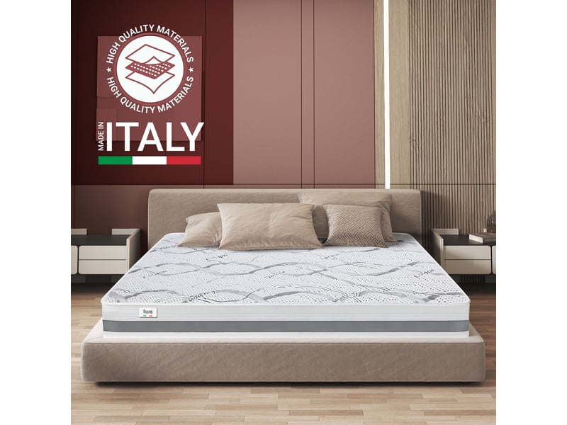 The white stone matelas en mousse à mémoire de forme 70x140 cm hauteur 27 cm | tissu hypoallergénique et respirant | propriétés orthopédiques auto-adaptatives | fermeté moyenne à élevée | fabriqué en italie - Conforama C