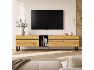 Meuble tv coloris bois clair 180 cm <strong>BEAOK</strong>  <strong></strong>