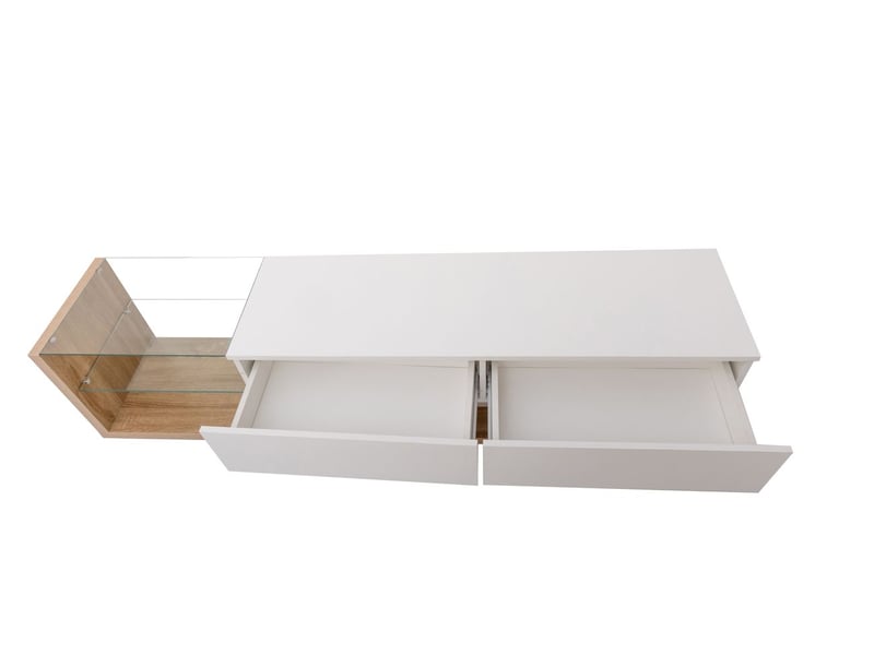  Meuble tv design moderne avec rangement et éclairage led intégré meuble tv contemporain  - Conforama D