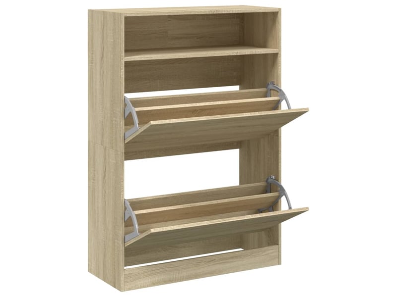  Meuble à chaussure | armoire à chaussures 2 tiroirs rabattables chêne sonoma shl5869  - Conforama E