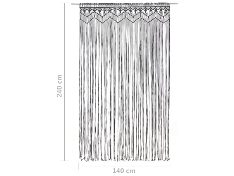  Rideau en macramé, rideau de porte anthracite 140x240 cm coton cf43860  - Conforama E