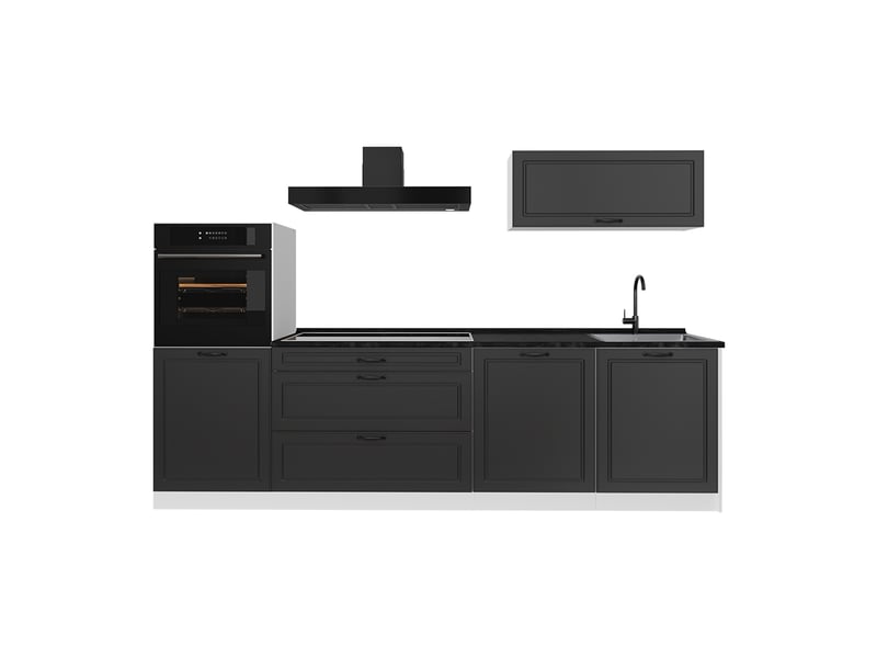  Vicco cuisine, anthracite campagneblanc, 280cm plan de travail anthracite  - Conforama A