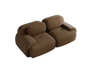 Canapé modulable modenvie 2 places sans cadre en velours côtelé marron 208 x 103 x 70 cm