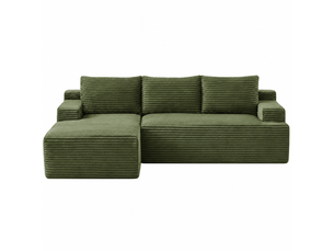 Canapé d’angle cloud en l modulable sans montage, beige, 4 places, assise profonde