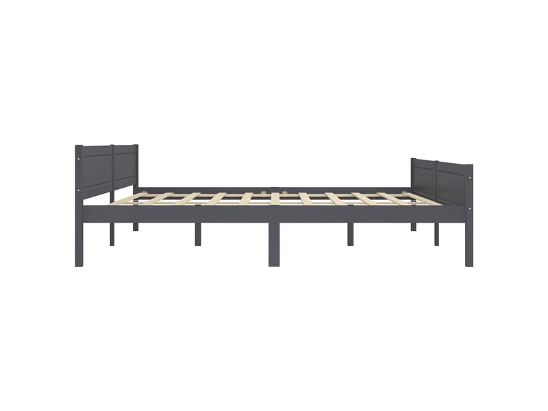  Lit double- lit adulte -  cadre de lit sans matelas bois massif de pin gris 200x200 cm  - Conforama B