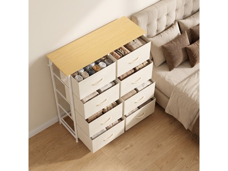  Commode 8 tiroirs 4 poches 2 crochets beige  - Conforama B