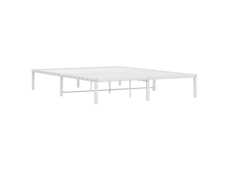  Lit double- lit adulte -  cadre de lit métal sans matelas blanc 150x200 cm  - Conforama C