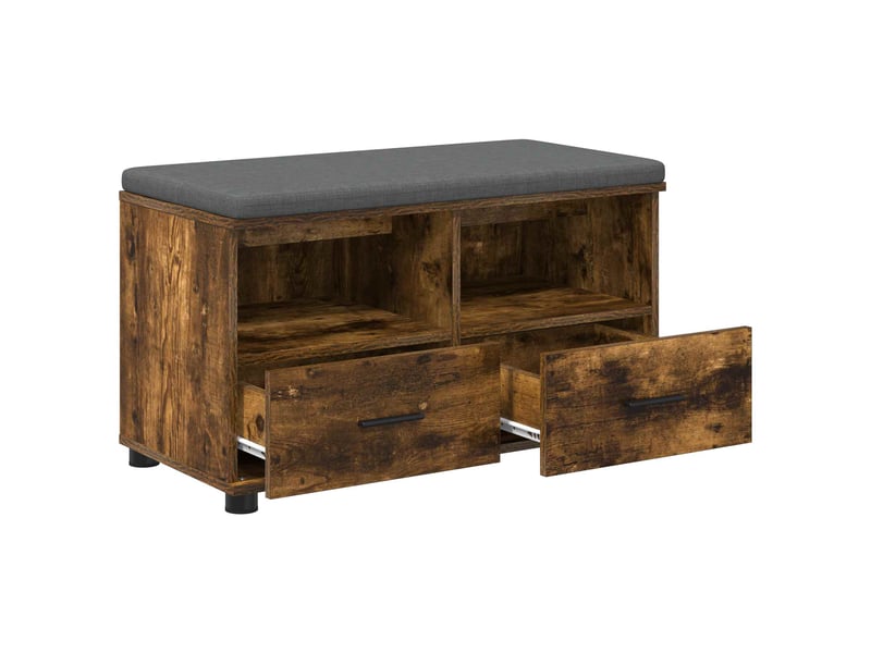  Banc d'entrée, banc interieur chêne fumé 80x38x46 cm  - Conforama E