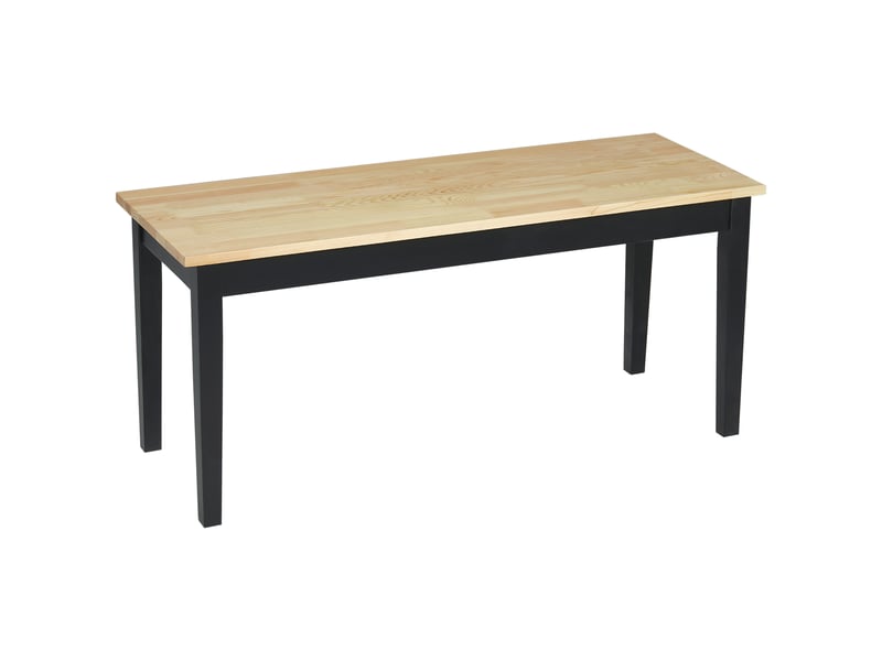  Banc 2 places en bois massif de pin coloris naturel et noir 102 x 36 x 45 cm  - Conforama A