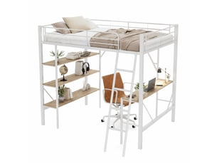 Lit mezzanine 90x200 cm MEUBLIV   coloris blanc
