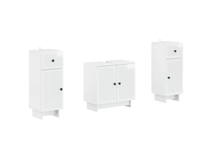 Ensemble de meuble de salle de bain 3 pièces ede blanc brillant cf63404