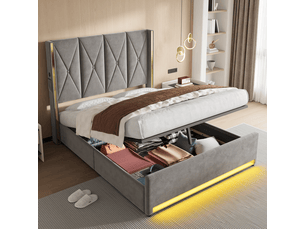 Lit coffre 160x200 cm <strong>HAUSS SPOLE</strong>  <strong></strong> coloris gris