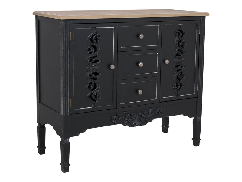  Buffet en bois noir 100x40x86 cm h  - Conforama A