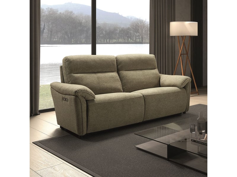  Canapé 3 places électrique relax zéro gravity tissu vert chiné - balco BALCO - Conforama E