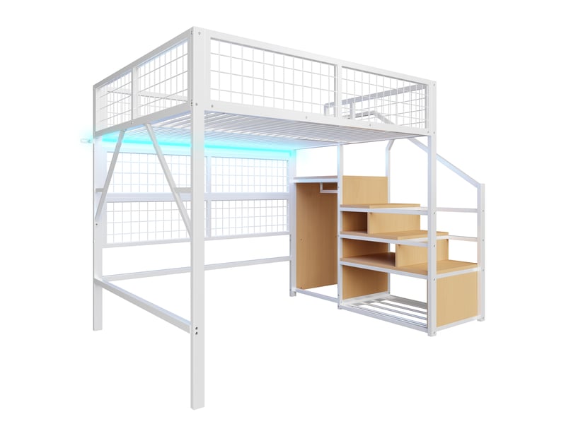  Lit superposé en métal blanc 255x145 cm  - Conforama A