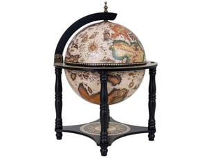 Meuble porte-bouteilles globe terrestre blanc l41,6 x 56 h cm