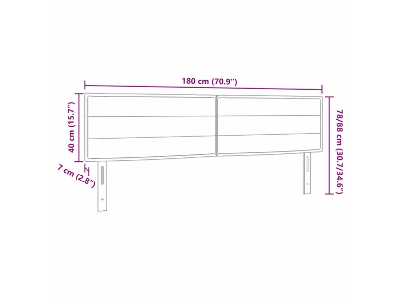 Vidaxl tête de lit autre avec tête de lit gris foncé 180 cm tissu  - Conforama C
